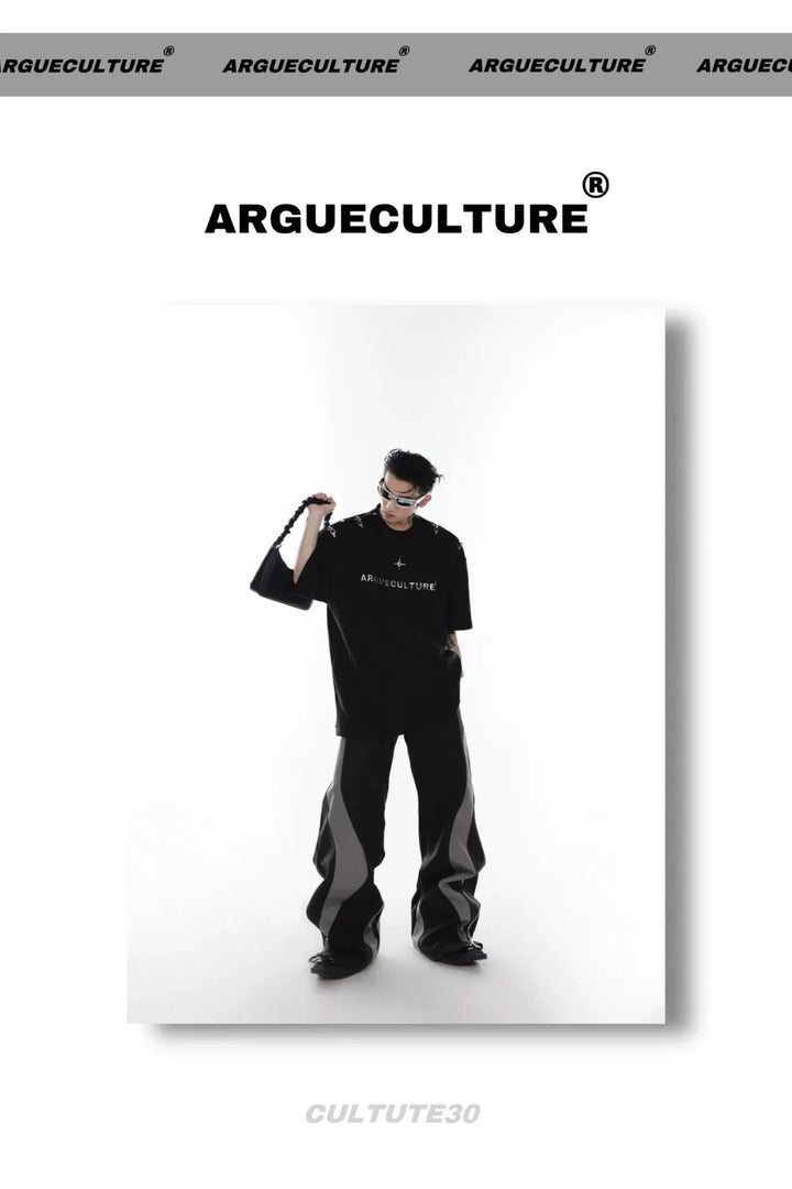 Gender - Neutral Loose T - Shirt with Airplane Buckle & Adjustable Off - Shoulder - ArguE CulturE