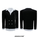 glitter-stripe-cinched-two-piece-blazer-suit-set-pants