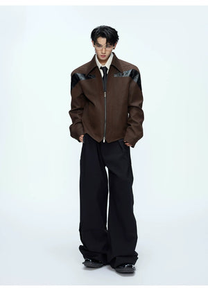 desc::glossy-deconstructed-patchwork-cropped-jacket-for-unisex-detail-img-11
