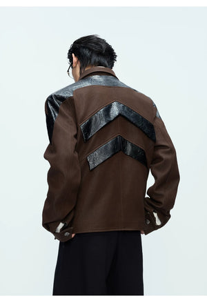 desc::glossy-deconstructed-patchwork-cropped-jacket-for-unisex-detail-img-7