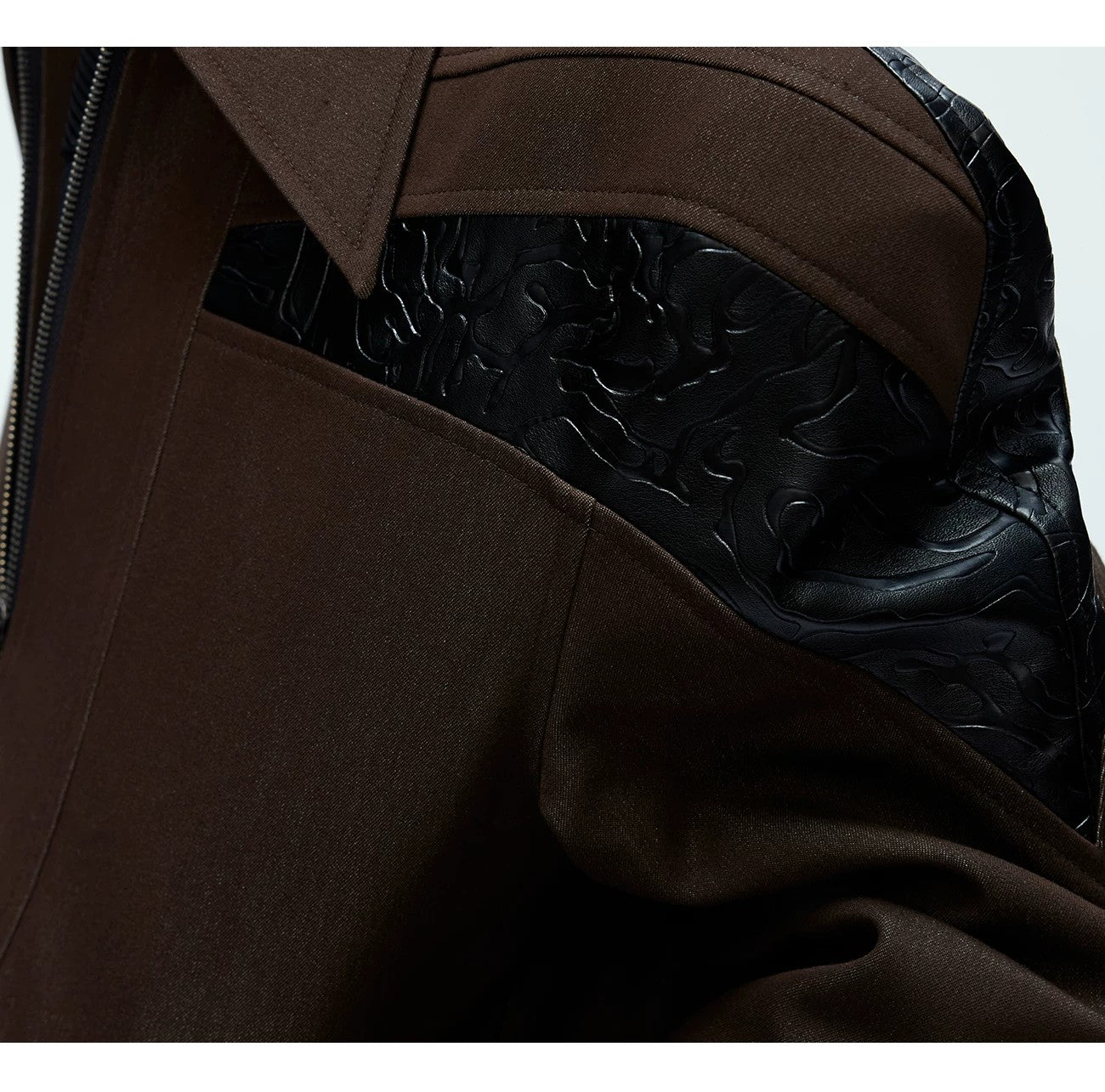 desc::glossy-deconstructed-patchwork-cropped-jacket-for-unisex-detail-img-9