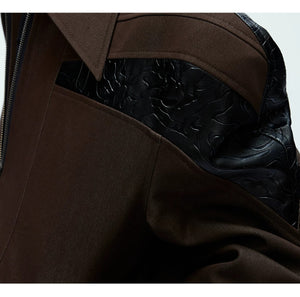 desc::glossy-deconstructed-patchwork-cropped-jacket-for-unisex-detail-img-9