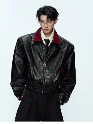 desc::glossy-snakeskin-patchwork-moto-jacket-streetwear-detail-img-3