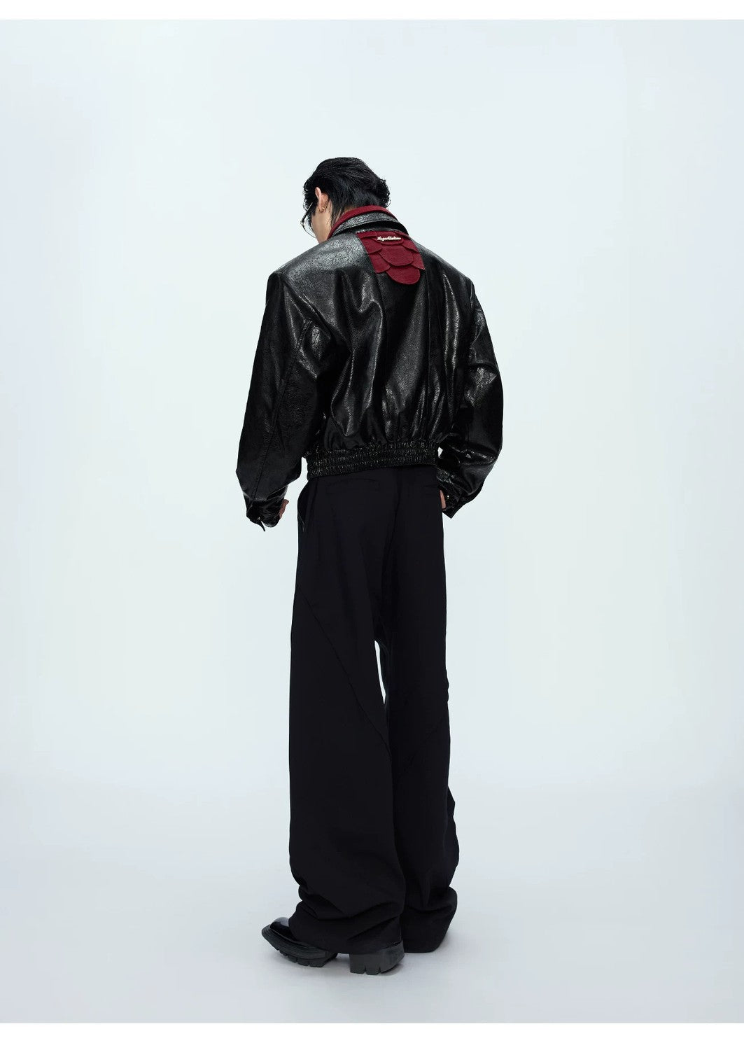 desc::glossy-snakeskin-patchwork-moto-jacket-streetwear-detail-img-8
