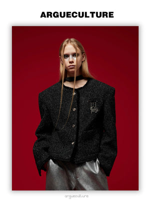 desc::glossy-textured-tweed-cropped-jacket-for-men-detail-img-14