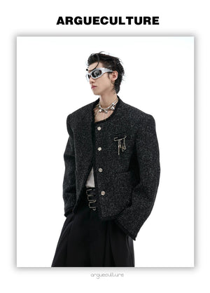 desc::glossy-textured-tweed-cropped-jacket-for-men-detail-img-8