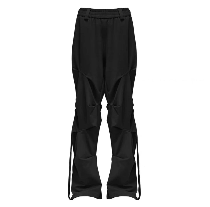 Gothic Pleated Cargo Trousers with Streamer Detail in Wide - Leg Design - ArguE CulturE