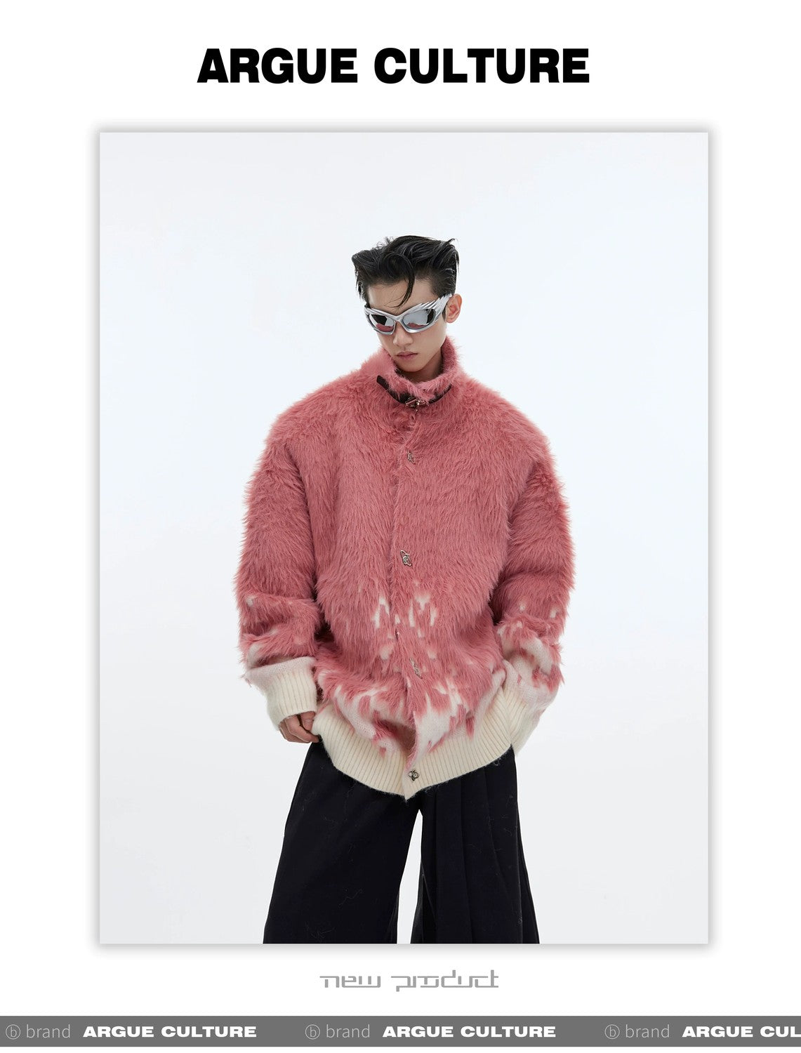 desc::gradient-faux-mink-knit-sweater-loose-streetwear-cardigan-detail-img-2