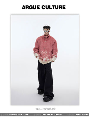 desc::gradient-faux-mink-knit-sweater-loose-streetwear-cardigan-detail-img-3
