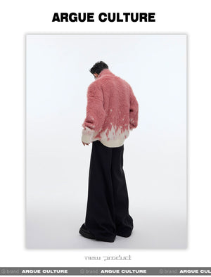 desc::gradient-faux-mink-knit-sweater-loose-streetwear-cardigan-detail-img-5