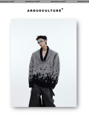 desc::gradient-faux-mink-v-neck-loose-streetwear-sweater-detail-img-13