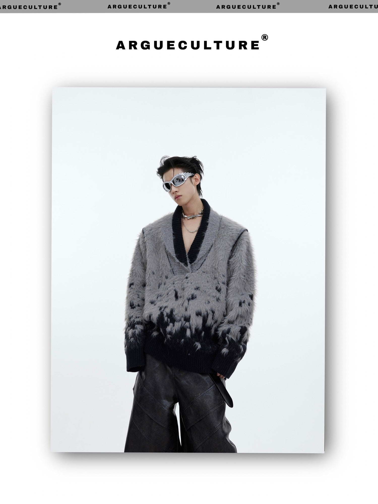desc::gradient-faux-mink-v-neck-loose-streetwear-sweater-detail-img-17