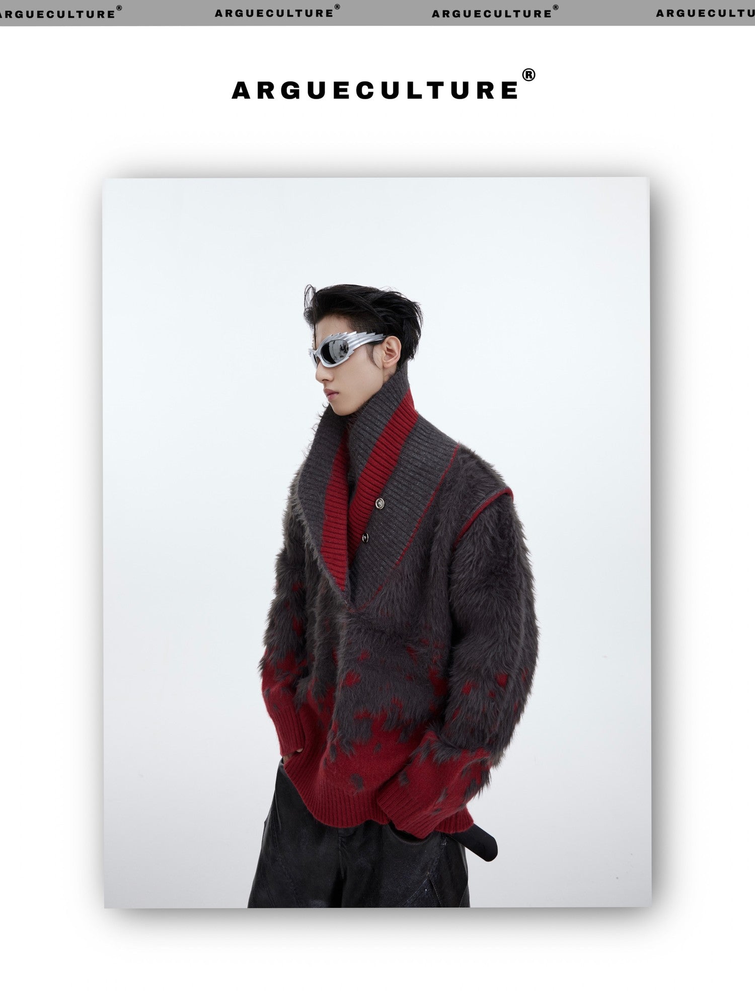 desc::gradient-faux-mink-v-neck-loose-streetwear-sweater-detail-img-20