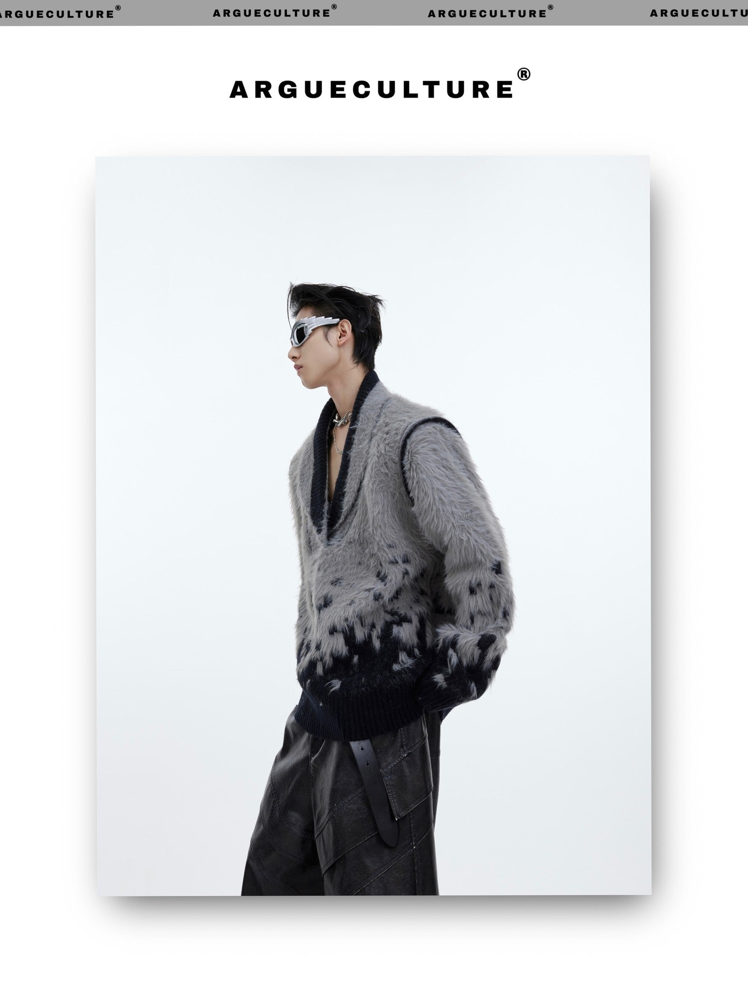 desc::gradient-faux-mink-v-neck-loose-streetwear-sweater-detail-img-21