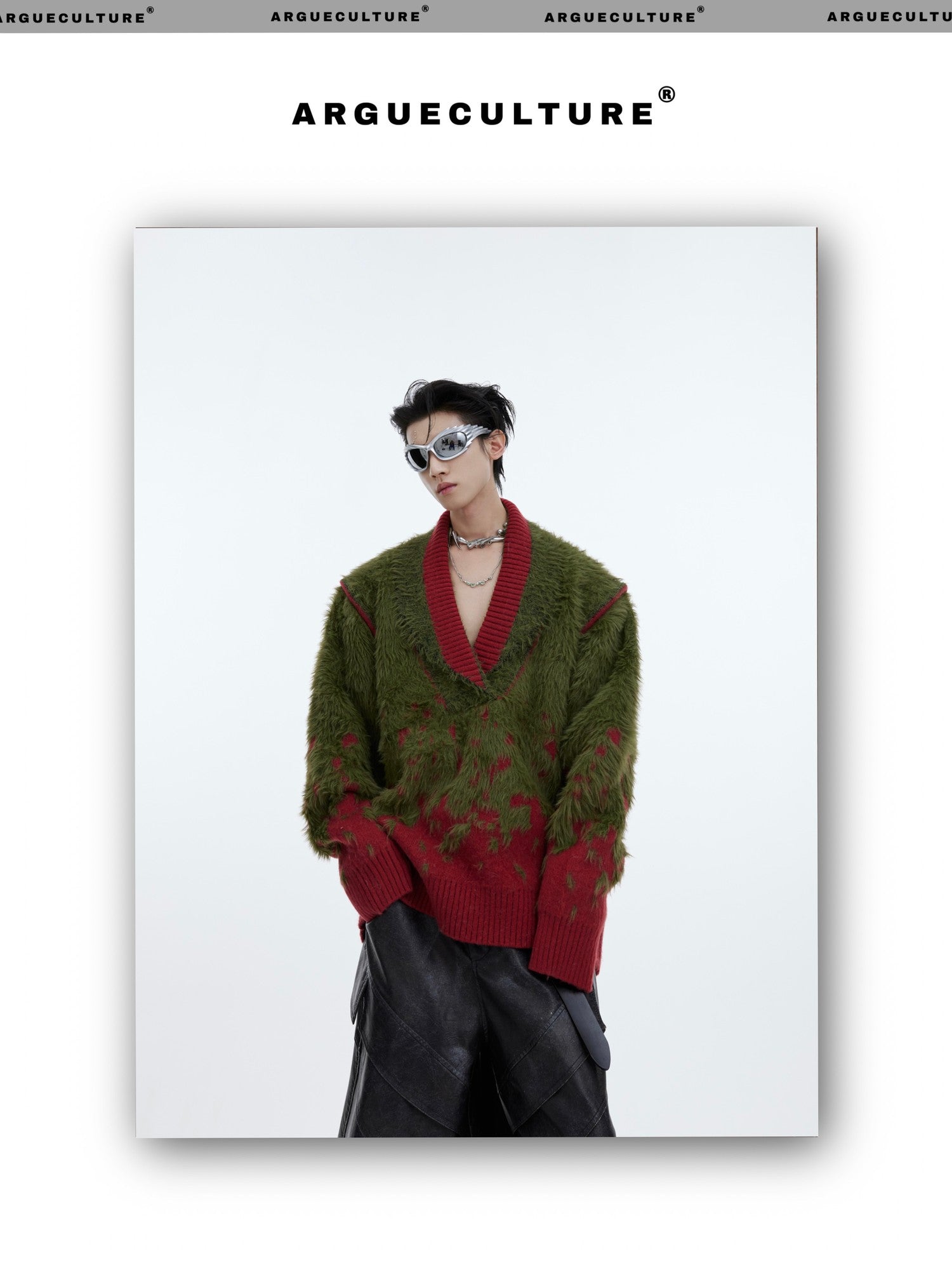 desc::gradient-faux-mink-v-neck-loose-streetwear-sweater-detail-img-24
