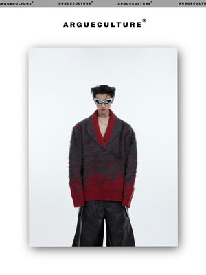 desc::gradient-faux-mink-v-neck-loose-streetwear-sweater-detail-img-8