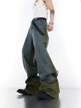 gradient-spray-paint-sleeveless-denim-set-for-men-blue-pants