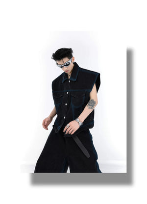 desc::gradient-spray-paint-sleeveless-denim-set-for-men-detail-img-17