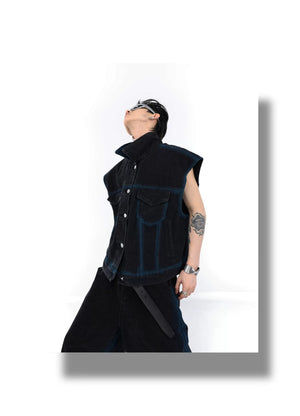 desc::gradient-spray-paint-sleeveless-denim-set-for-men-detail-img-23