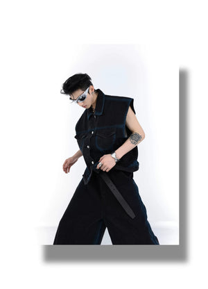 desc::gradient-spray-paint-sleeveless-denim-set-for-men-detail-img-25