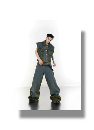 desc::gradient-spray-paint-sleeveless-denim-set-for-men-detail-img-5