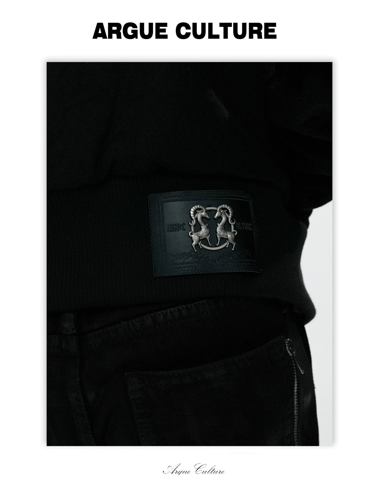 Granular Wool-Blend Military Stand-Collar Jacket, Black - detail image 3