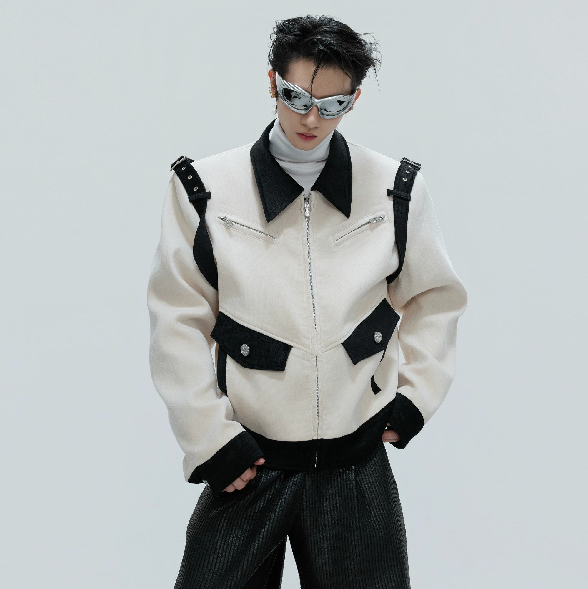 Close-up of the premium silk velvet texture and contrast stitching details.