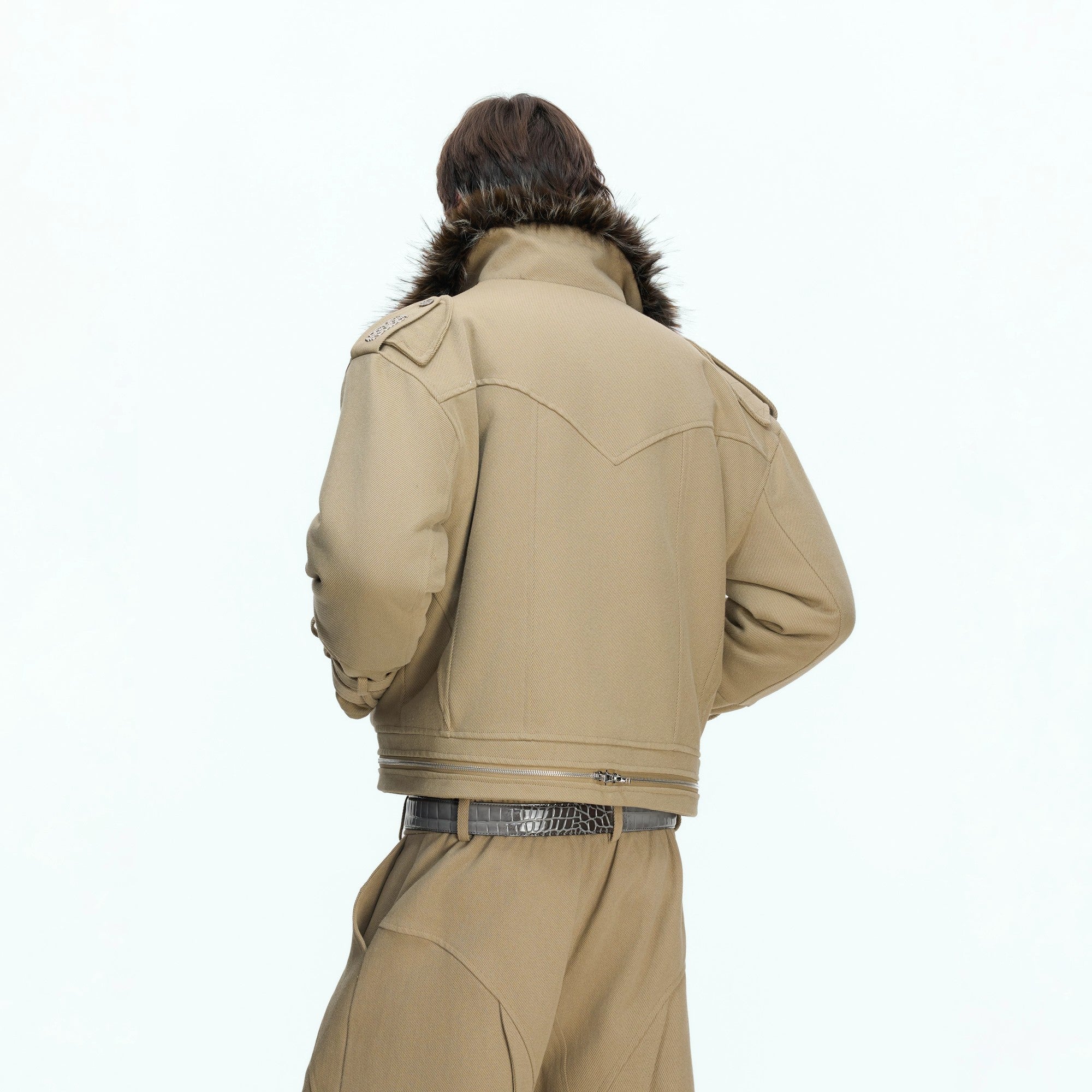 Interior view showing the thick cotton fleece lining for extra warmth.