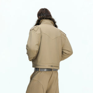 Interior view showing the thick cotton fleece lining for extra warmth.