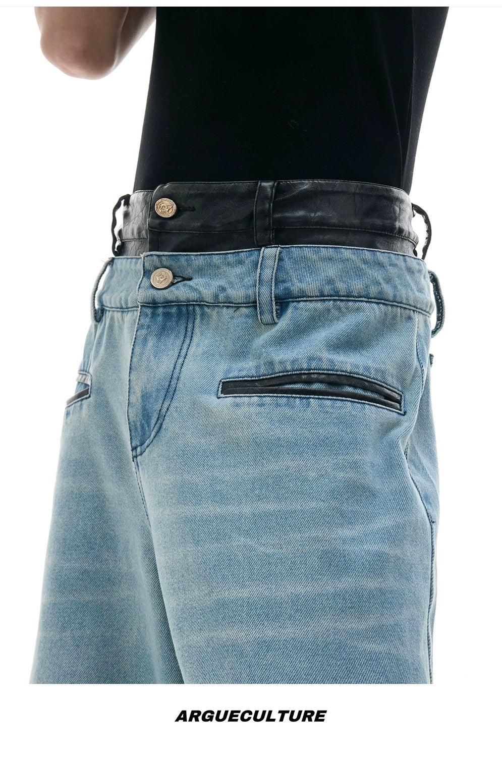 desc::heavy-washed-distressed-denim-set-with-leather-detail-detail-img-15