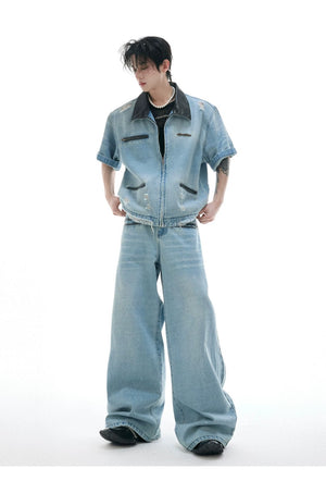 desc::heavy-washed-distressed-denim-set-with-leather-detail-detail-img-5