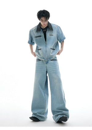 desc::heavy-washed-distressed-denim-set-with-leather-detail-detail-img-8