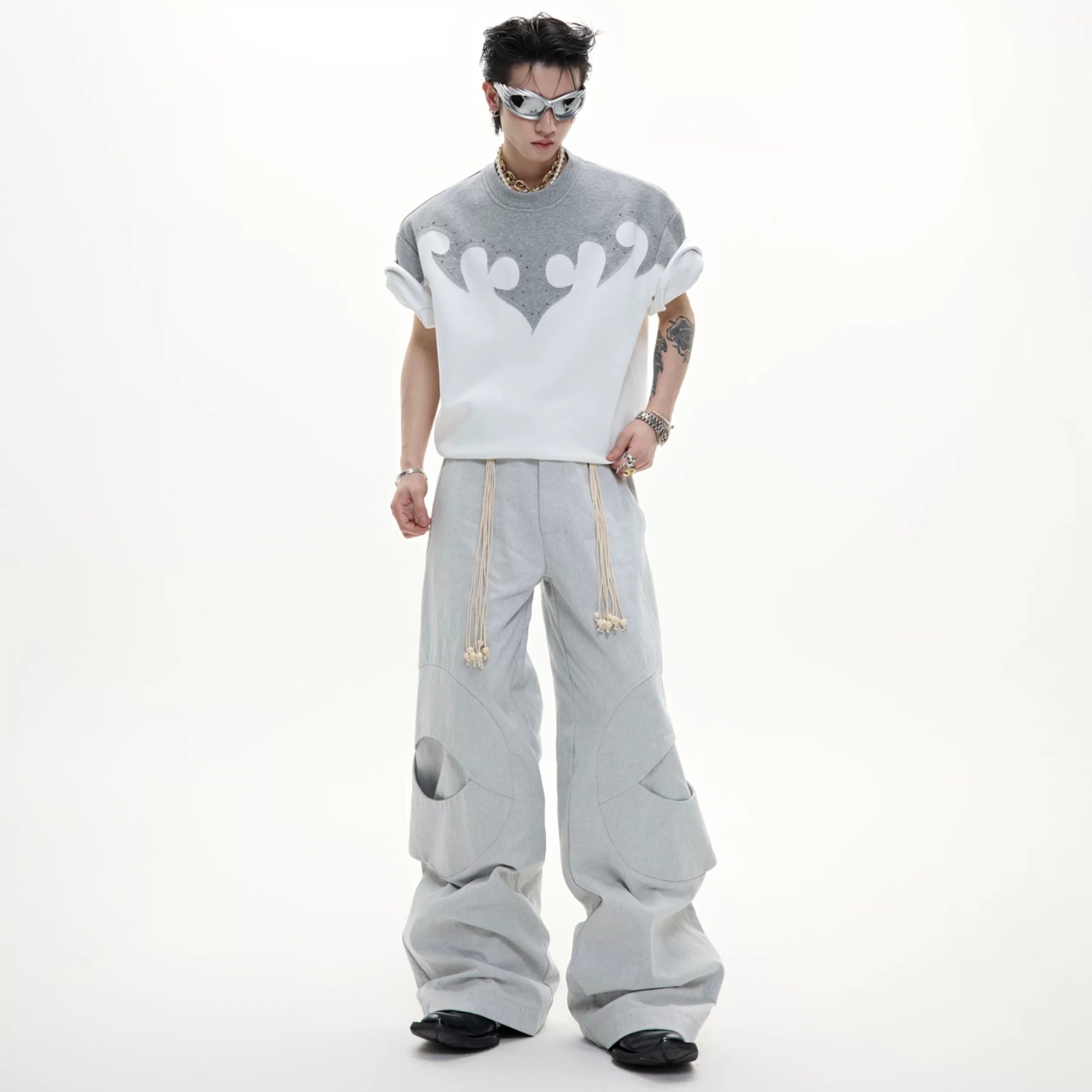 Red heavyweight cotton tee featuring premium burn-out texture