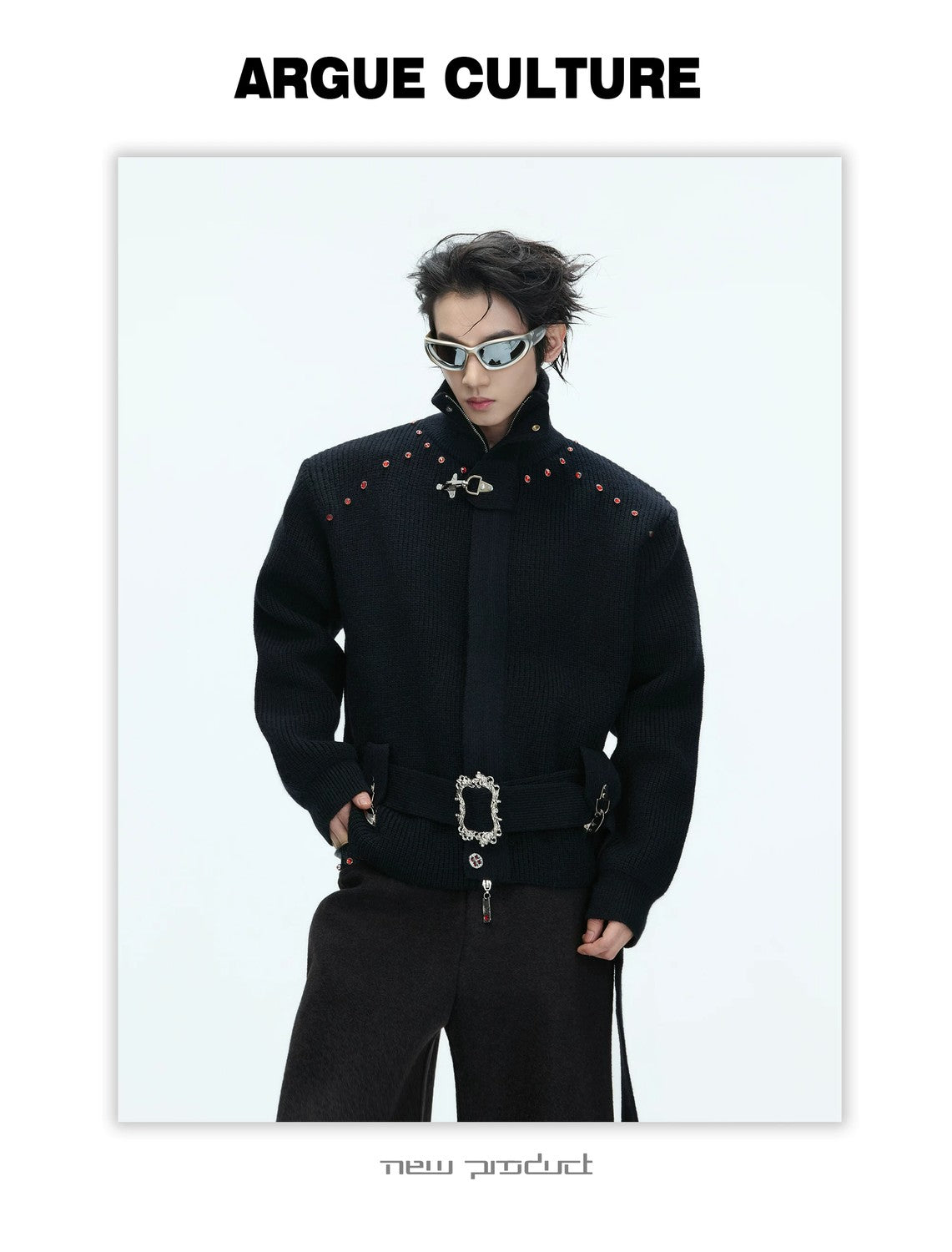 desc::heavyweight-cropped-zip-up-cardigan-retro-stand-collar-knit-detail-img-11