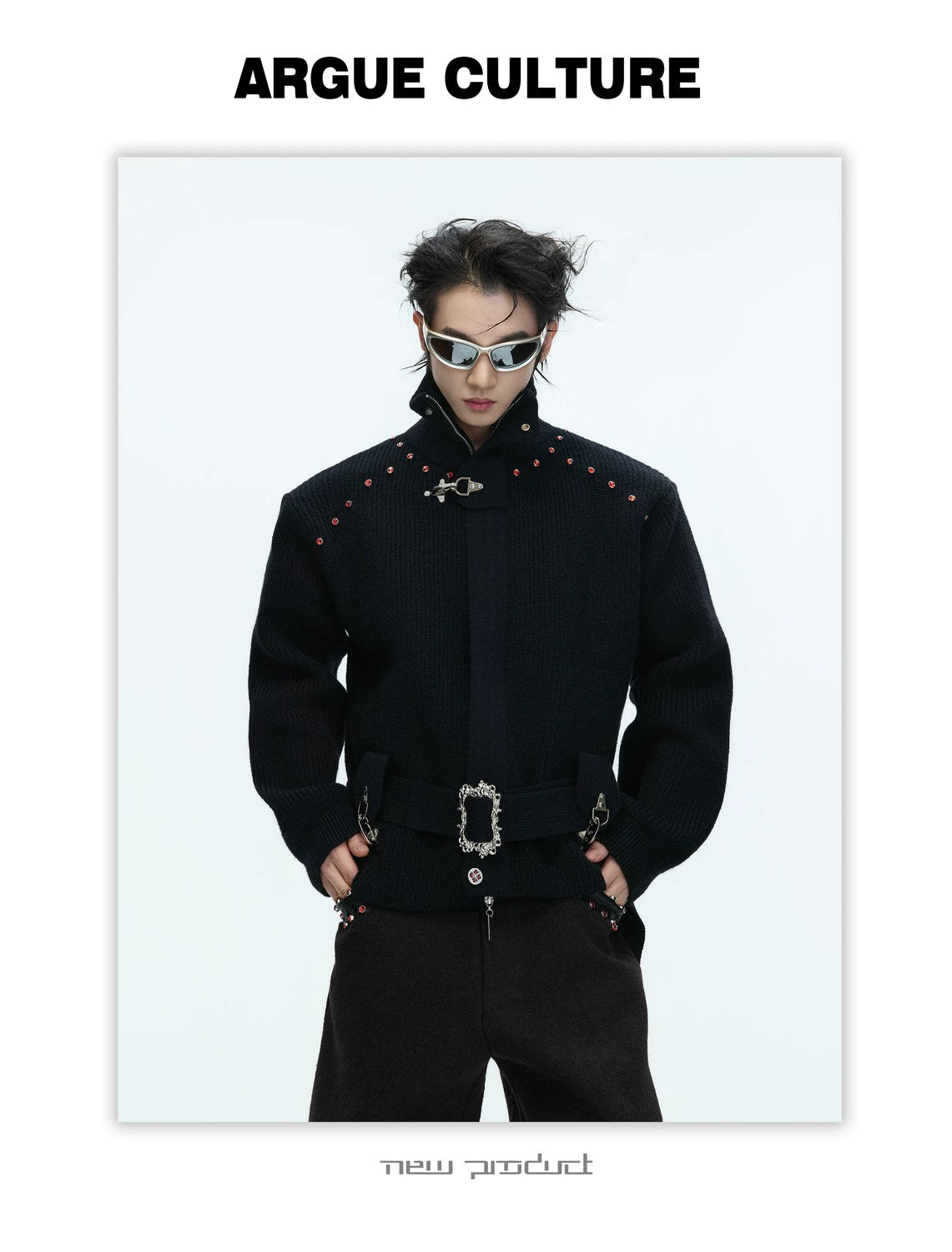 desc::heavyweight-cropped-zip-up-cardigan-retro-stand-collar-knit-detail-img-12
