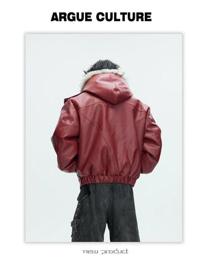desc::heavyweight-faux-fur-hooded-leather-jacket-goth-streetwear-detail-img-12