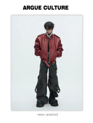 desc::heavyweight-faux-fur-hooded-leather-jacket-goth-streetwear-detail-img-17