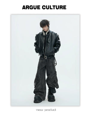 desc::heavyweight-faux-fur-hooded-leather-jacket-goth-streetwear-detail-img-28