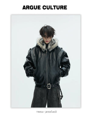 desc::heavyweight-faux-fur-hooded-leather-jacket-goth-streetwear-detail-img-30