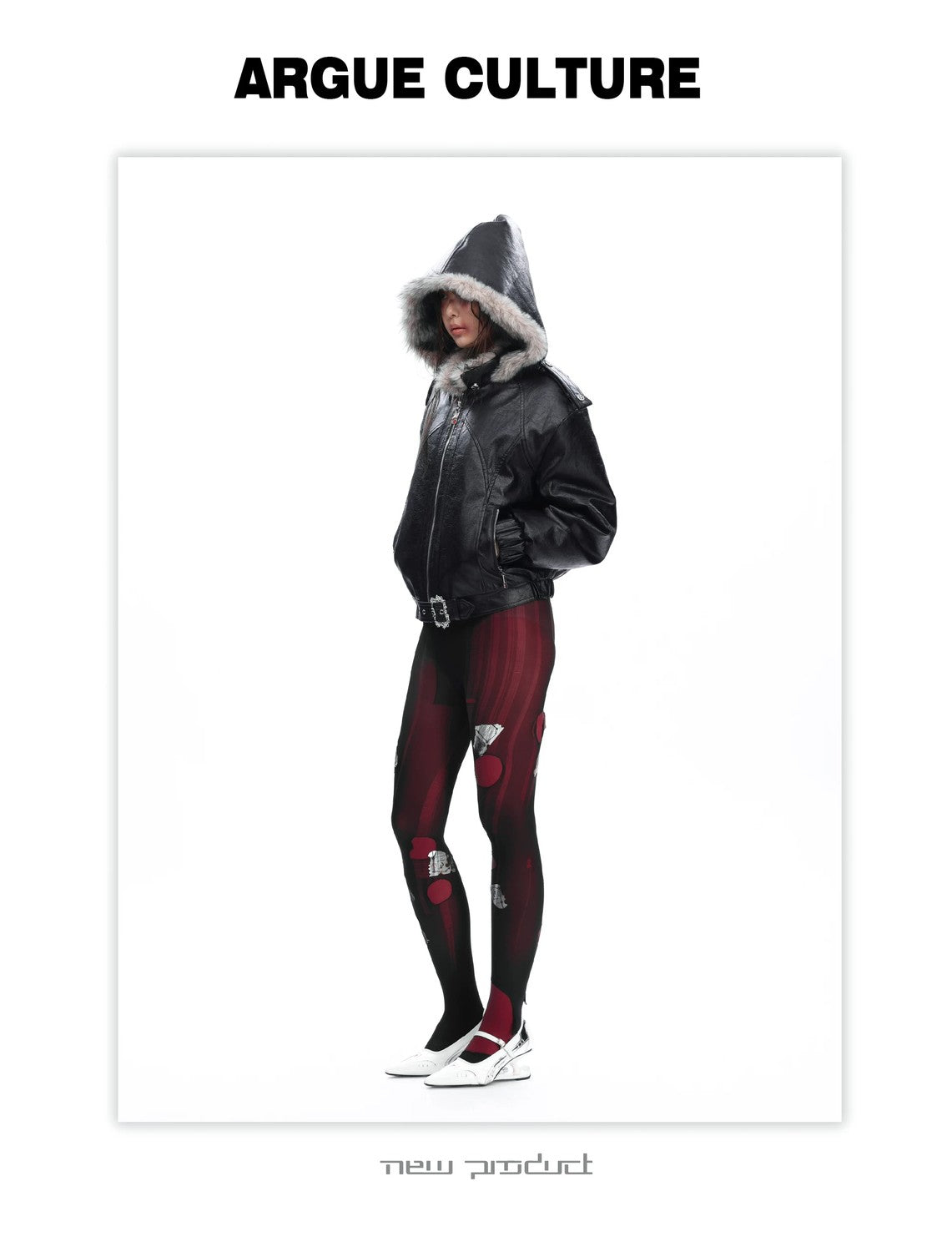 desc::heavyweight-faux-fur-hooded-leather-jacket-goth-streetwear-detail-img-7