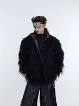 heavyweight-faux-fur-wavy-jacket-vintage-streetwear-black