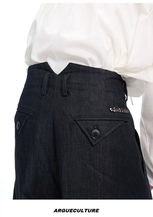 desc::heavyweight-raw-denim-pleated-wide-leg-jeans-for-men-detail-img-10