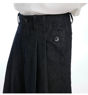 desc::heavyweight-raw-denim-pleated-wide-leg-jeans-for-men-detail-img-6