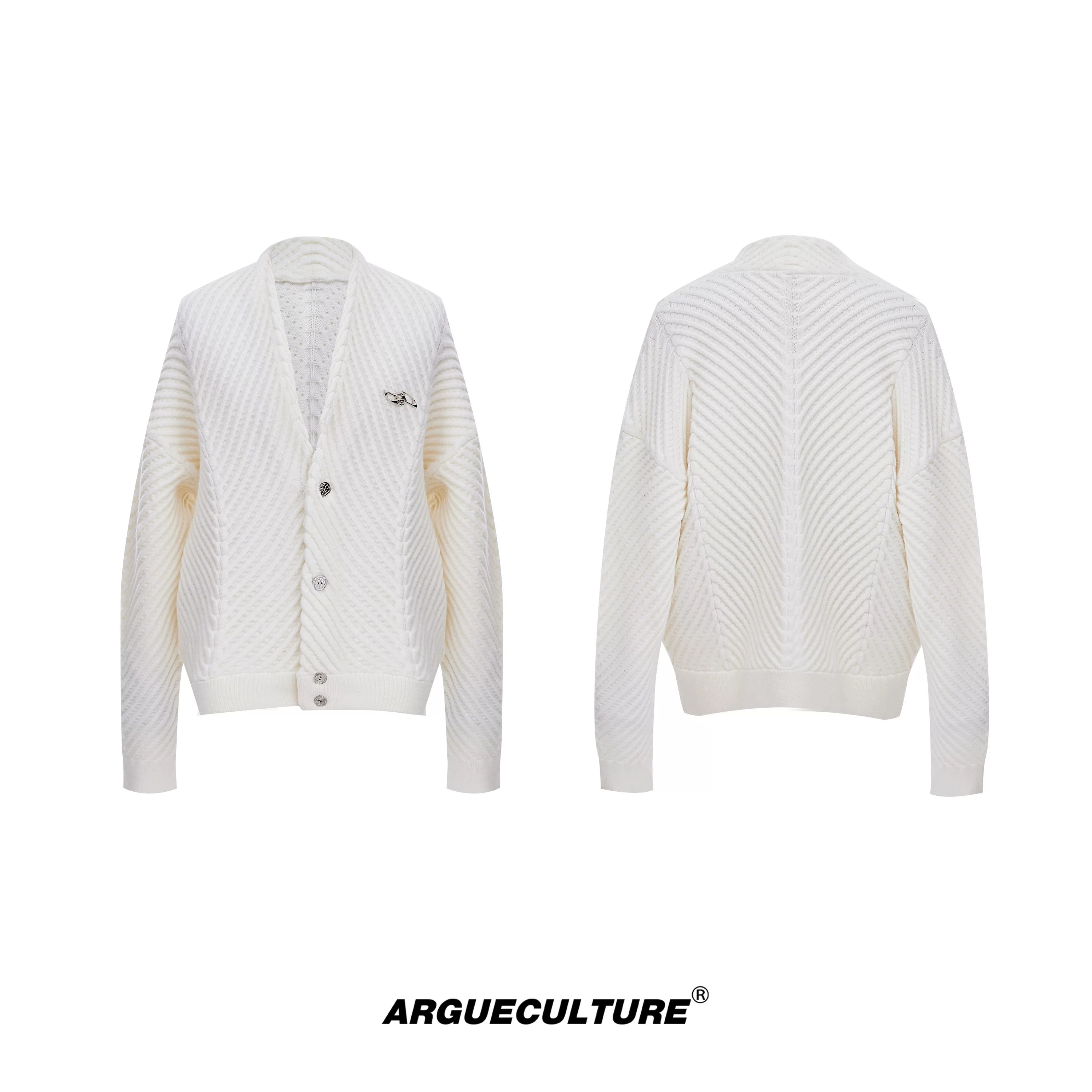 heavyweight-ribbed-v-neck-cardigan-loose-knit-sweater-white