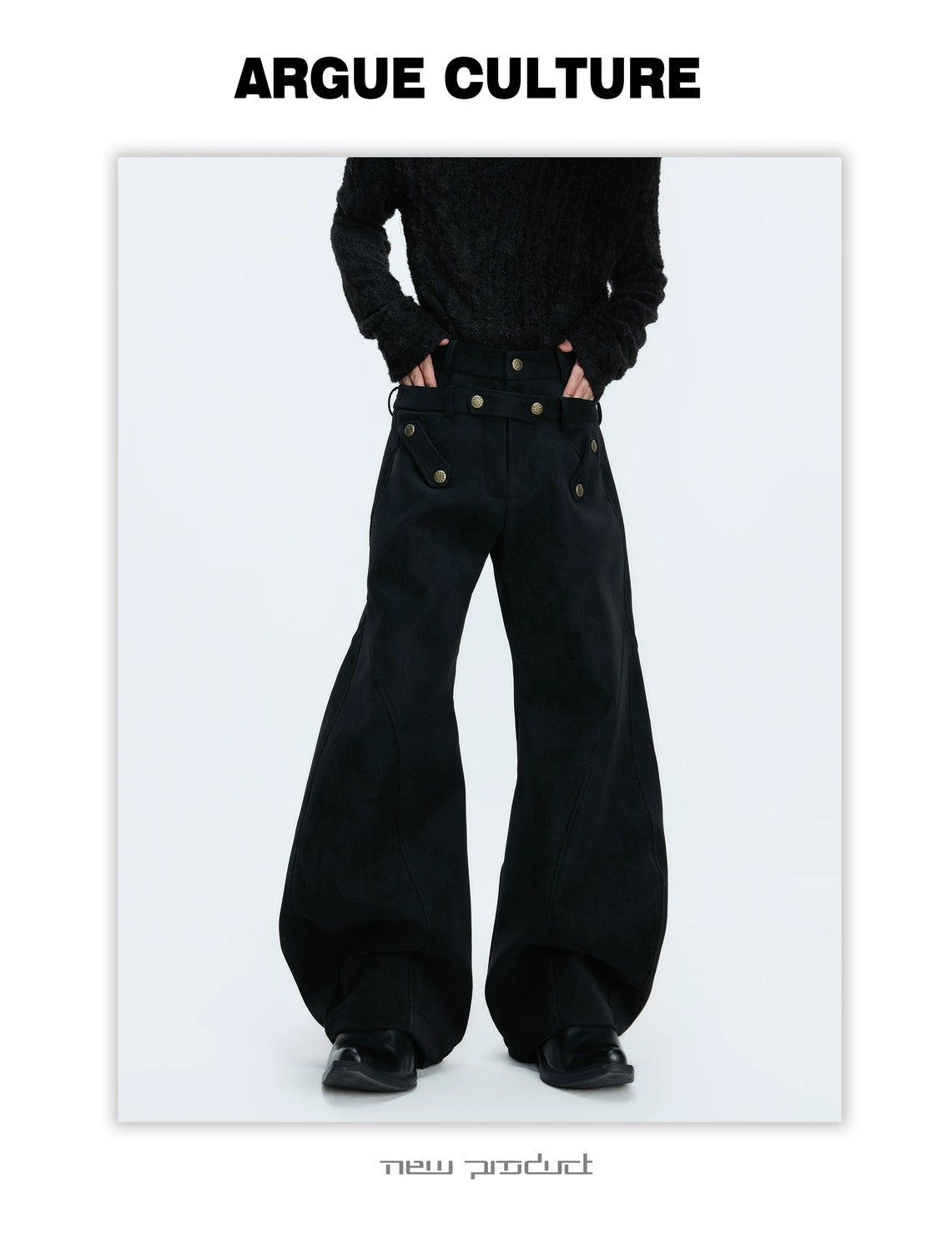 desc::heavyweight-suede-curved-paneled-vintage-streetwear-pants-detail-img-8