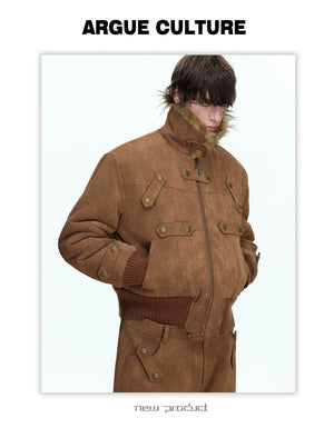 desc::heavyweight-vintage-suede-jacket-with-faux-fur-collar-detail-img-3