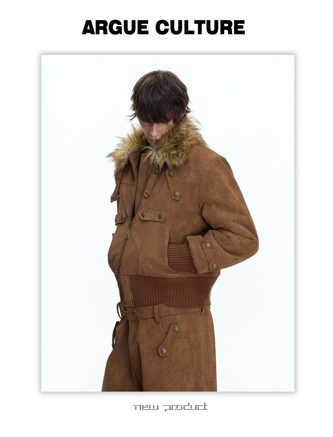 desc::heavyweight-vintage-suede-jacket-with-faux-fur-collar-detail-img-6