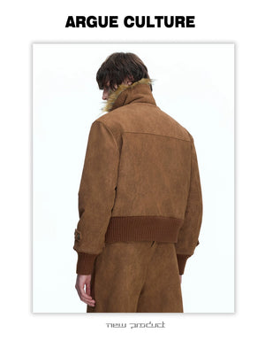 desc::heavyweight-vintage-suede-jacket-with-faux-fur-collar-detail-img-7