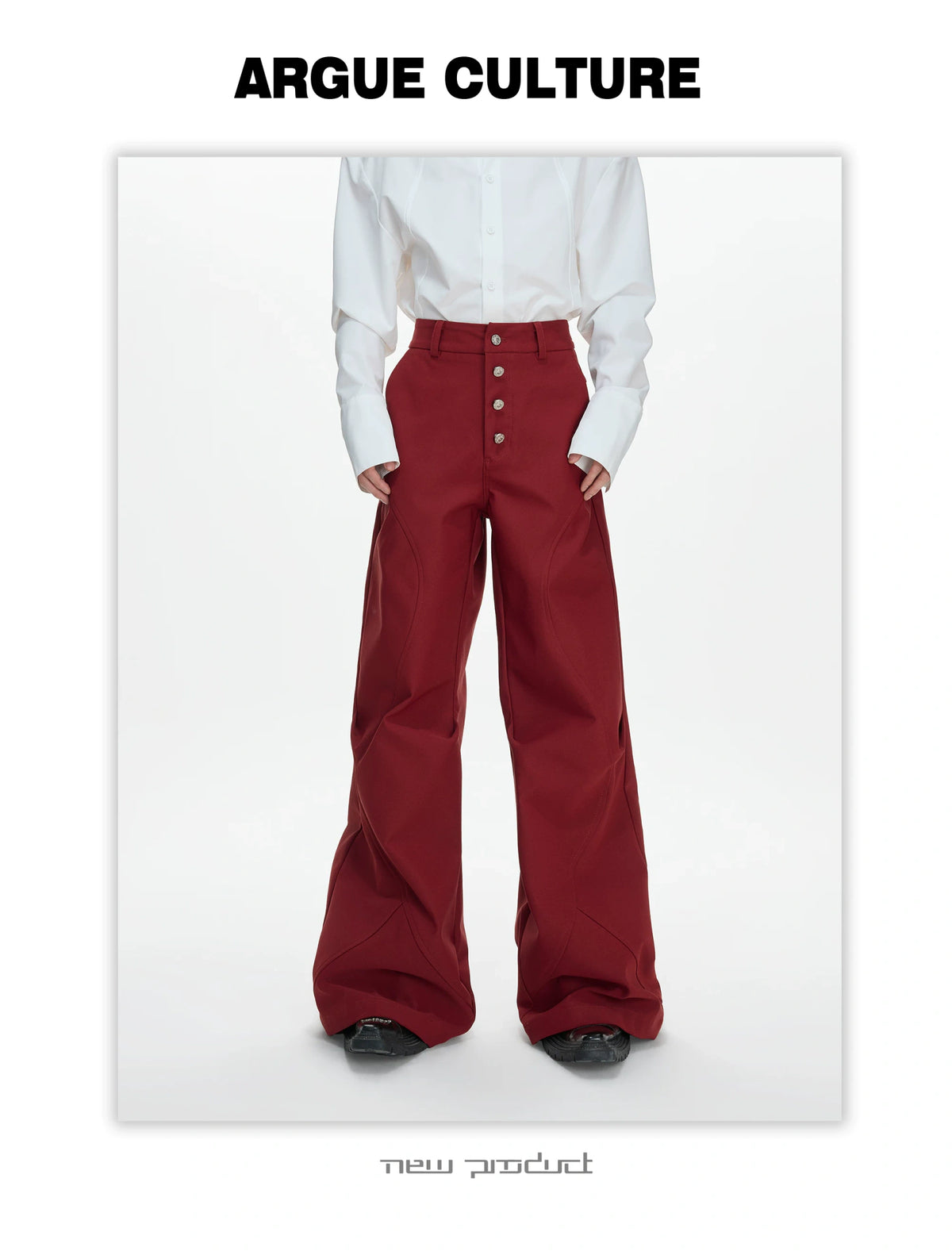 High-Rise Micro-Flare Trousers with Five-Button Front - detail image 11