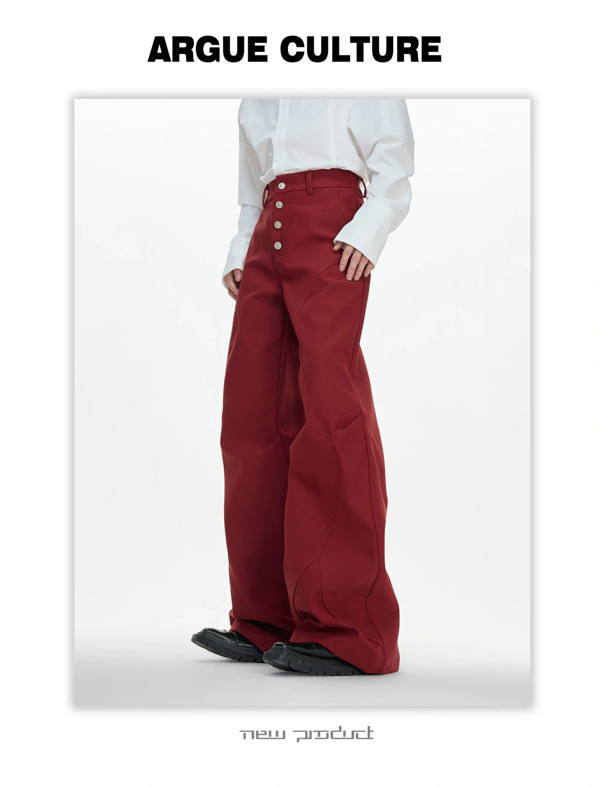 High-Rise Micro-Flare Trousers with Five-Button Front - detail image 16
